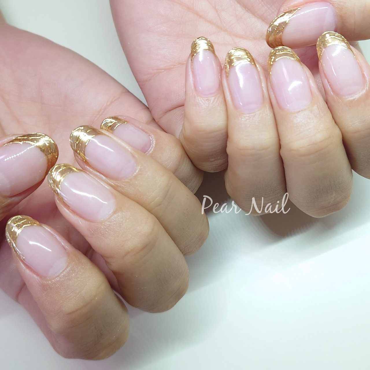 ハンド フレンチ ミラー ゴールド ジェル Risako のネイルデザイン No ネイルブック