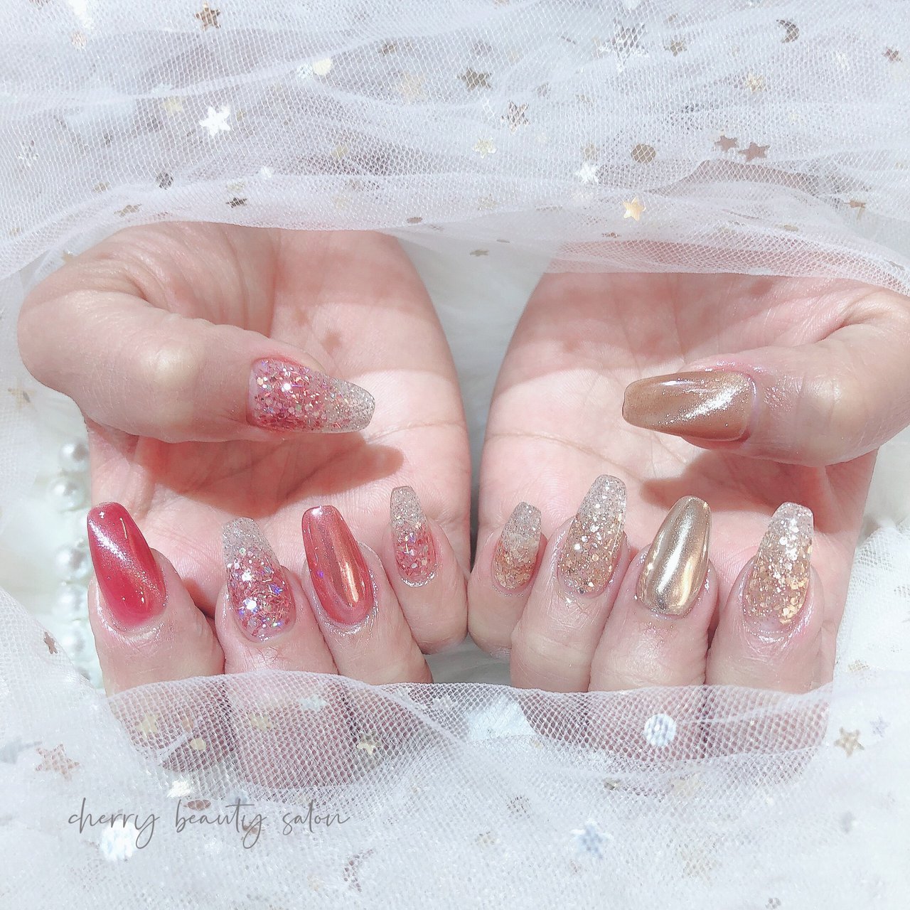 オールシーズン パーティー デート 女子会 ハンド Cherry Beauty Salonのネイルデザイン No 600 ネイルブック