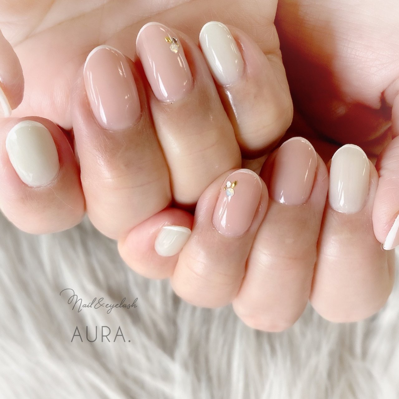 オールシーズン 卒業式 入学式 オフィス シンプル Nail Eyelash Aura Meesan 沖縄 のネイル デザイン No 608 ネイルブック