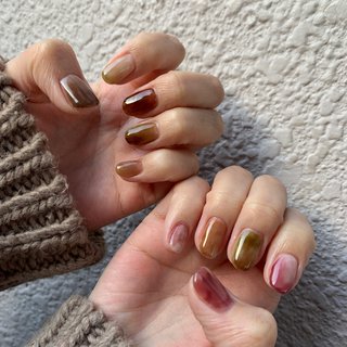 茶ネイルのネイルデザイン ネイルブック