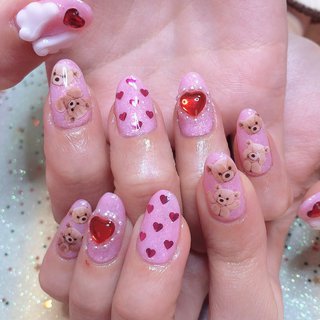 ハート フェザー 3dのネイルデザイン ネイルブック