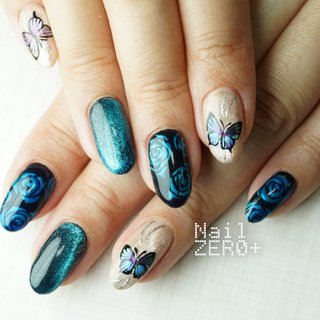 人気順｜フラワー/#青いバラのネイルデザイン｜ネイルブック 