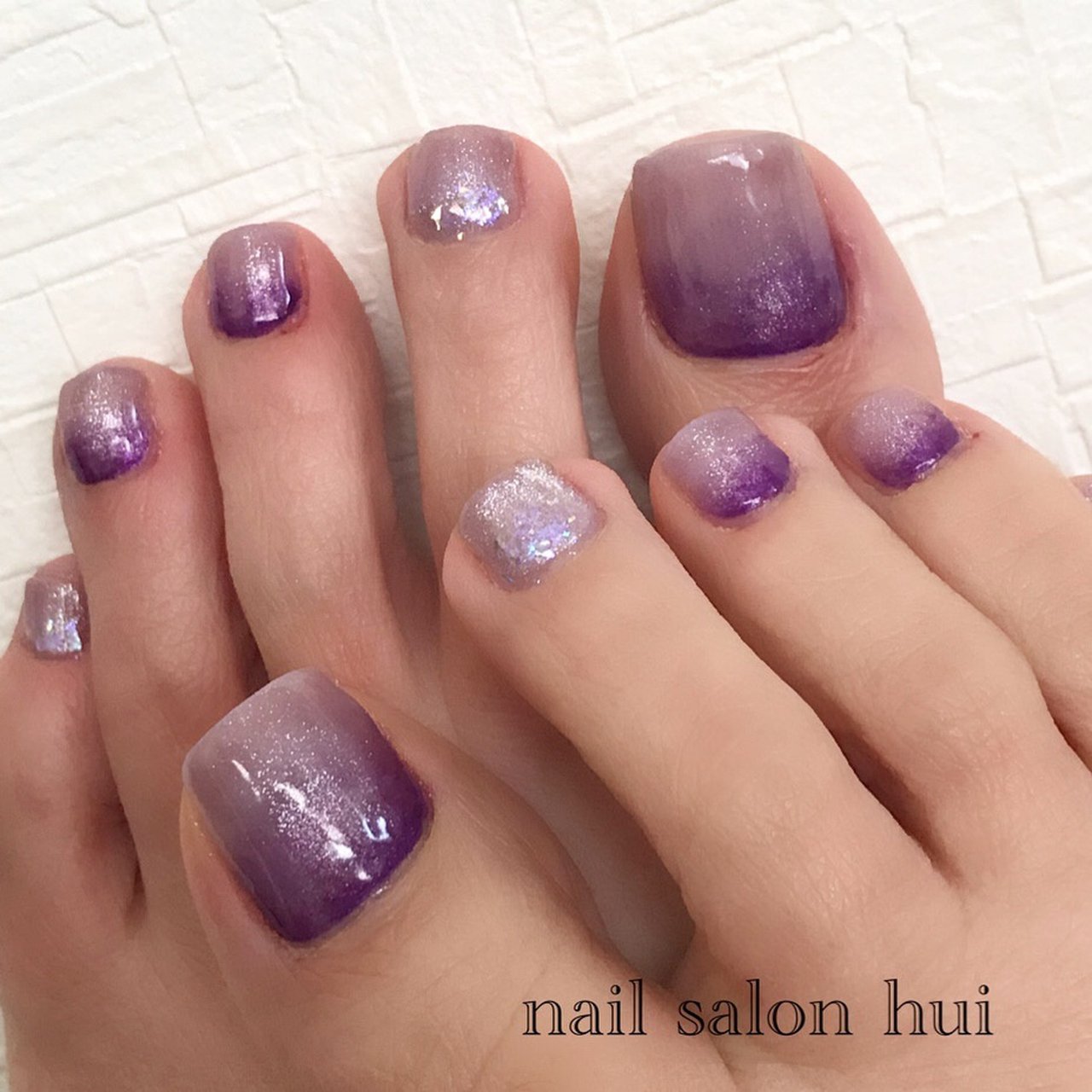 フット グラデーション パープル セルフネイル Nailsalon Huiのネイルデザイン No ネイルブック