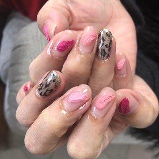 絵の具アートネイルのネイルデザイン ネイルブック