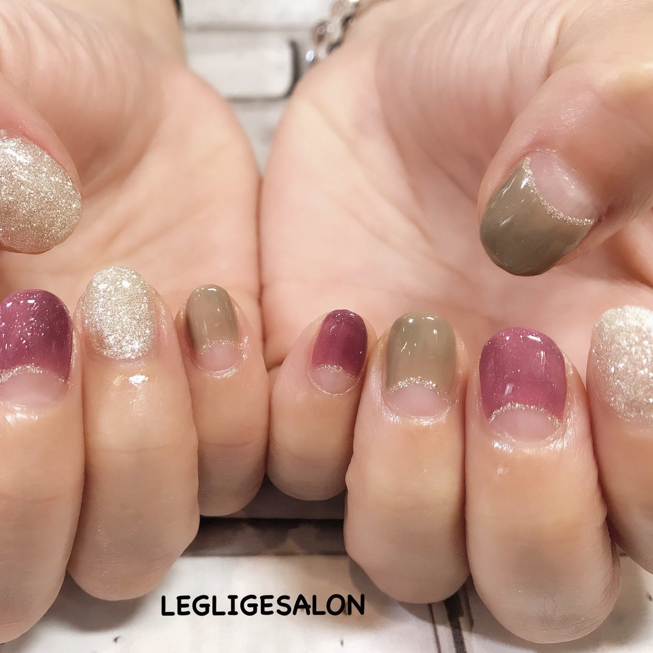秋 冬 ハンド シンプル フレンチ Leglige Salonのネイルデザイン No ネイルブック