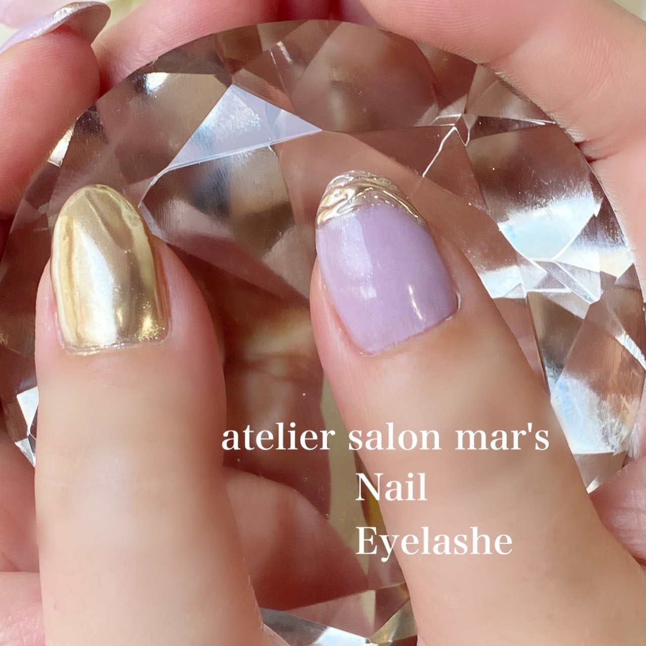 ミラー/パープル/ゴールド - masayoのネイルデザイン[No.6090531