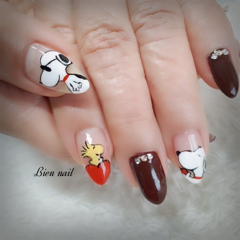 オールシーズン ハンド ハート キャラクター ミディアム Biennailのネイルデザイン No ネイルブック