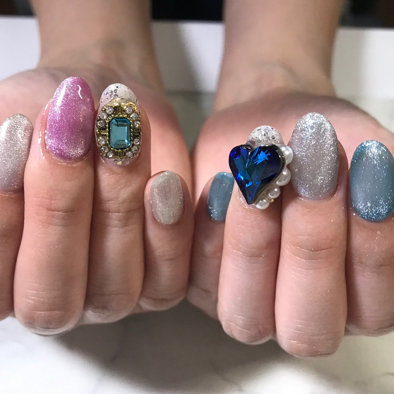 春 夏 ビジュー パール ハート Nail Room Amery のネイルデザイン No ネイルブック