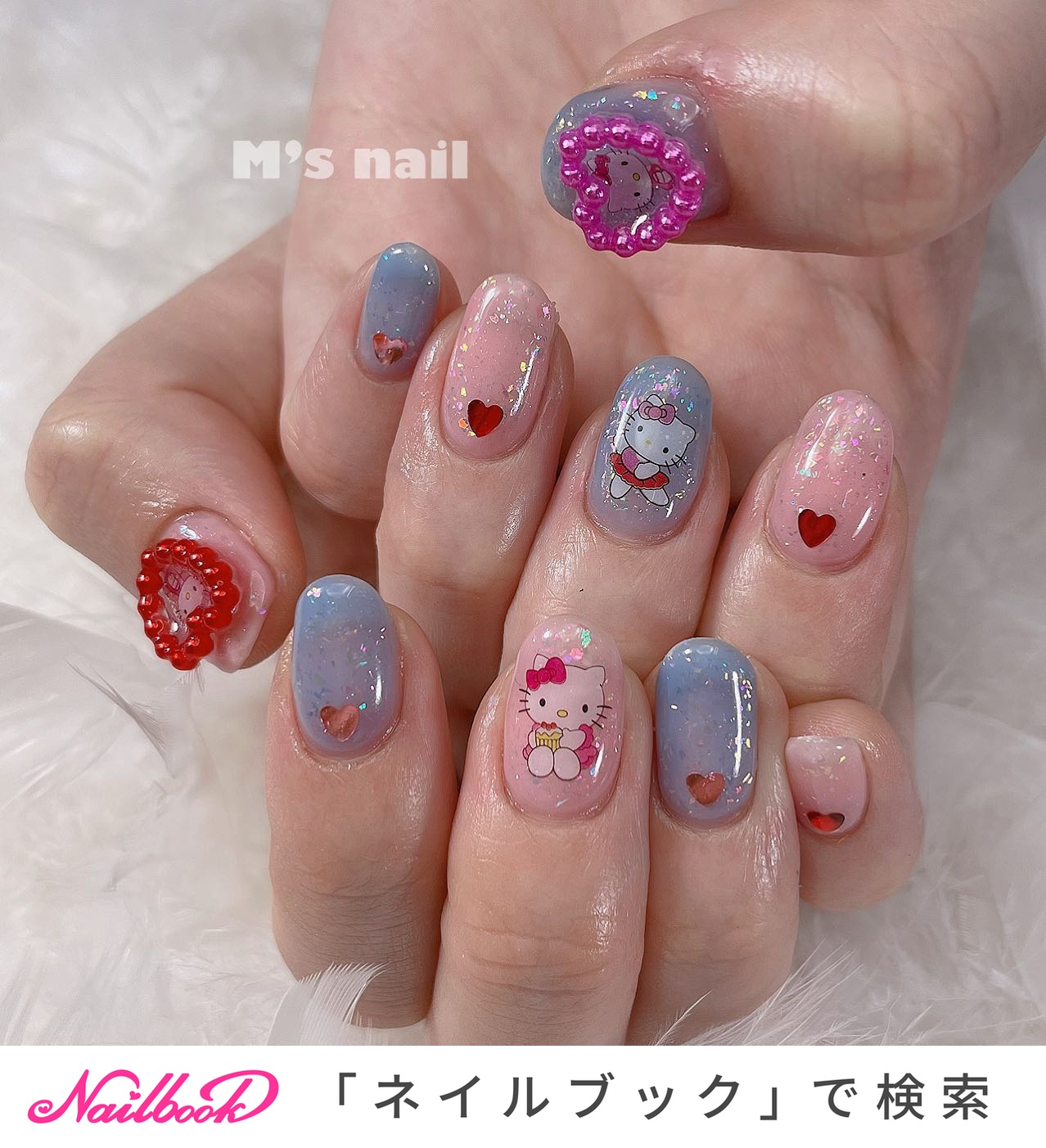 シンプル 病みかわいいのネイルデザイン ネイルブック