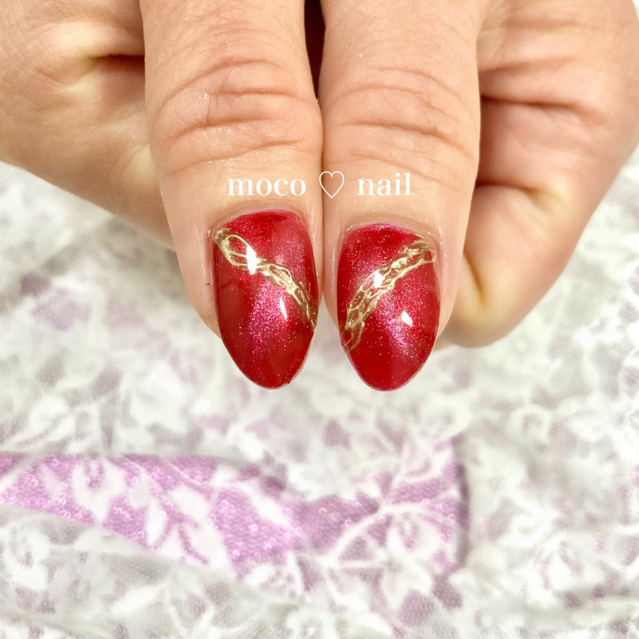 ハンド ラメ パール チェーン マグネット Moco Nailのネイルデザイン No ネイルブック