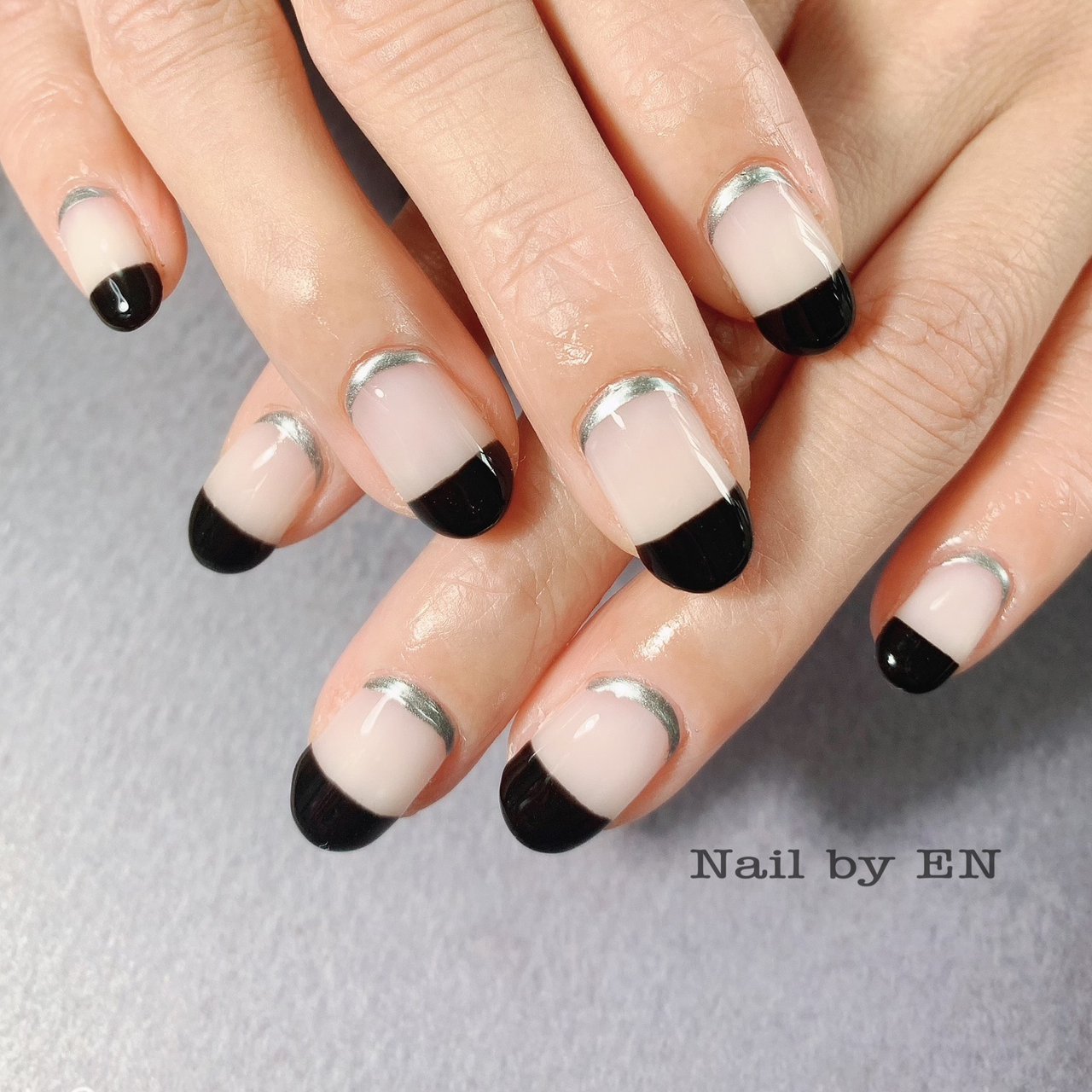 オールシーズン ハンド シンプル フレンチ ショート Namiのネイルデザイン No ネイルブック