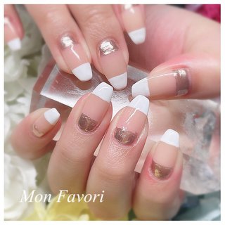 22年 新着順 ボーダー しましま 白フレンチのネイルデザイン ネイルブック