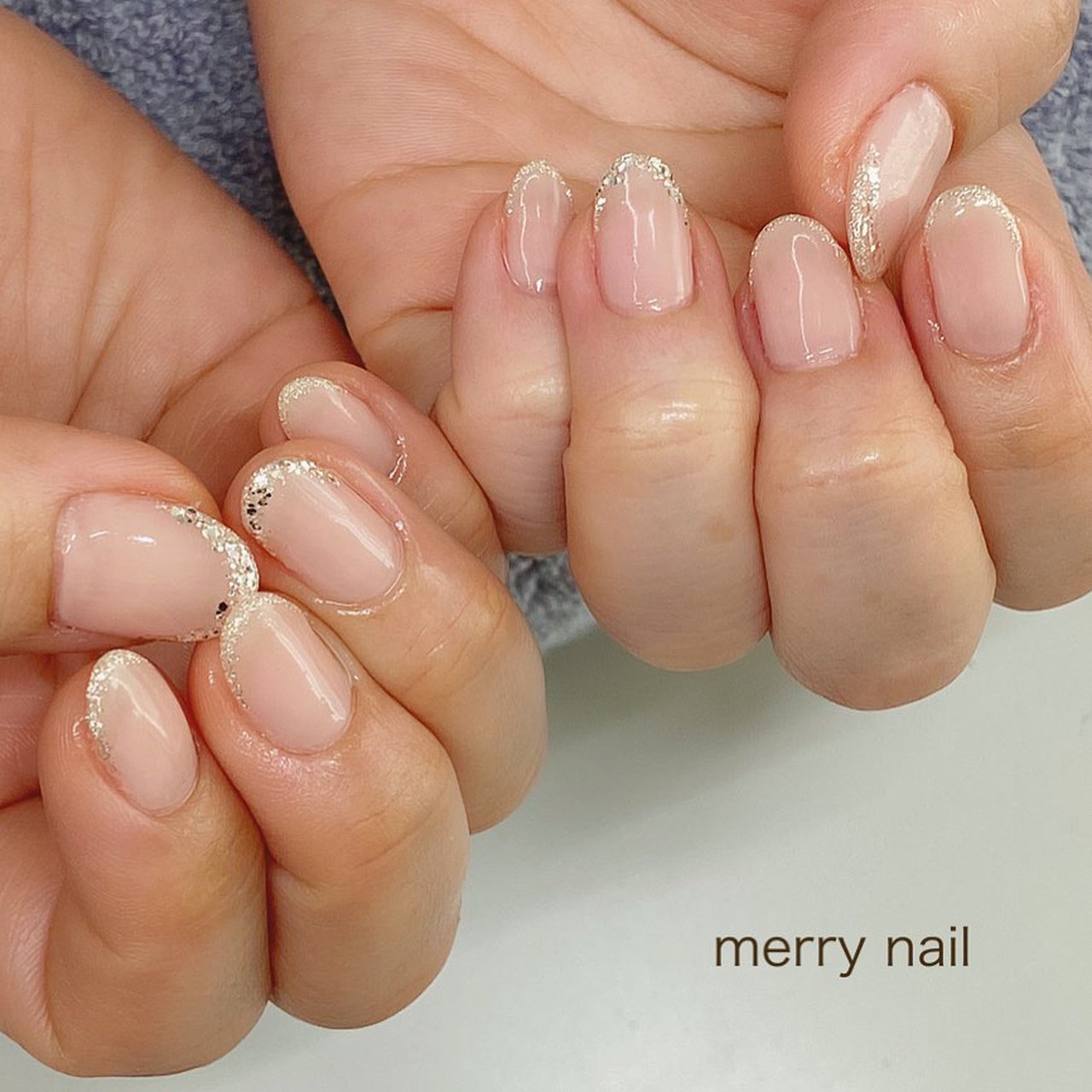 オールシーズン オフィス ハンド シンプル ラメ Merrynail メリーネイル のネイルデザイン No ネイルブック