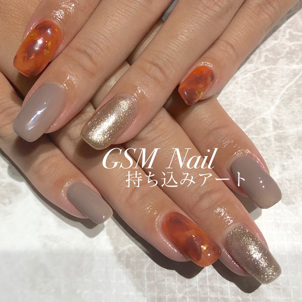 秋 オールシーズン ハンド べっ甲 ロング Nail Salon Gsmのネイルデザイン No ネイルブック