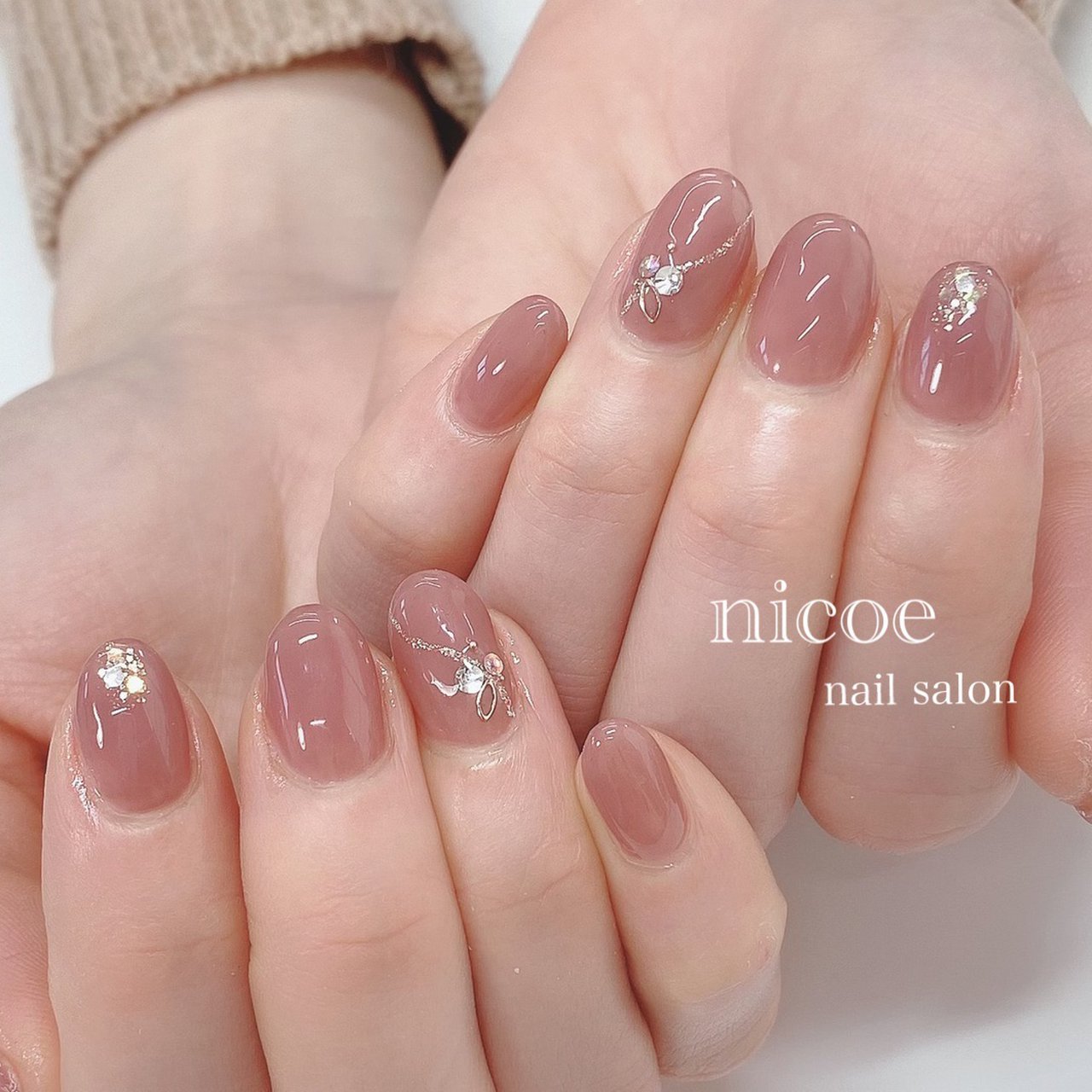 ハンド シンプル ワンカラー ピンク ジェルネイル 福山市 神辺ネイルサロン Nicoe ニコエ のネイルデザイン No ネイル ブック