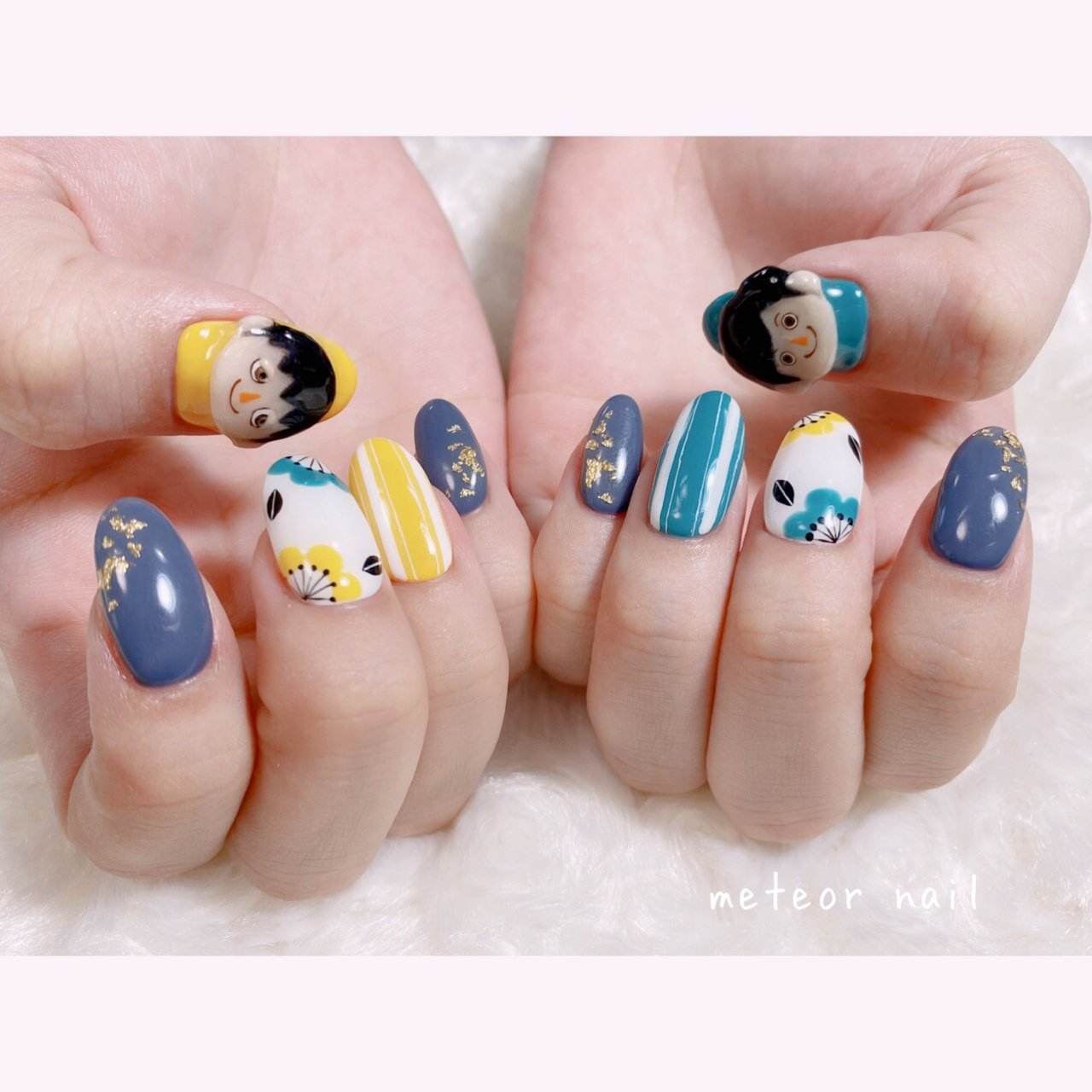 オールシーズン ハンド ワンカラー キャラクター ストライプ Meteornail ミーティアネイルのネイルデザイン No ネイル ブック