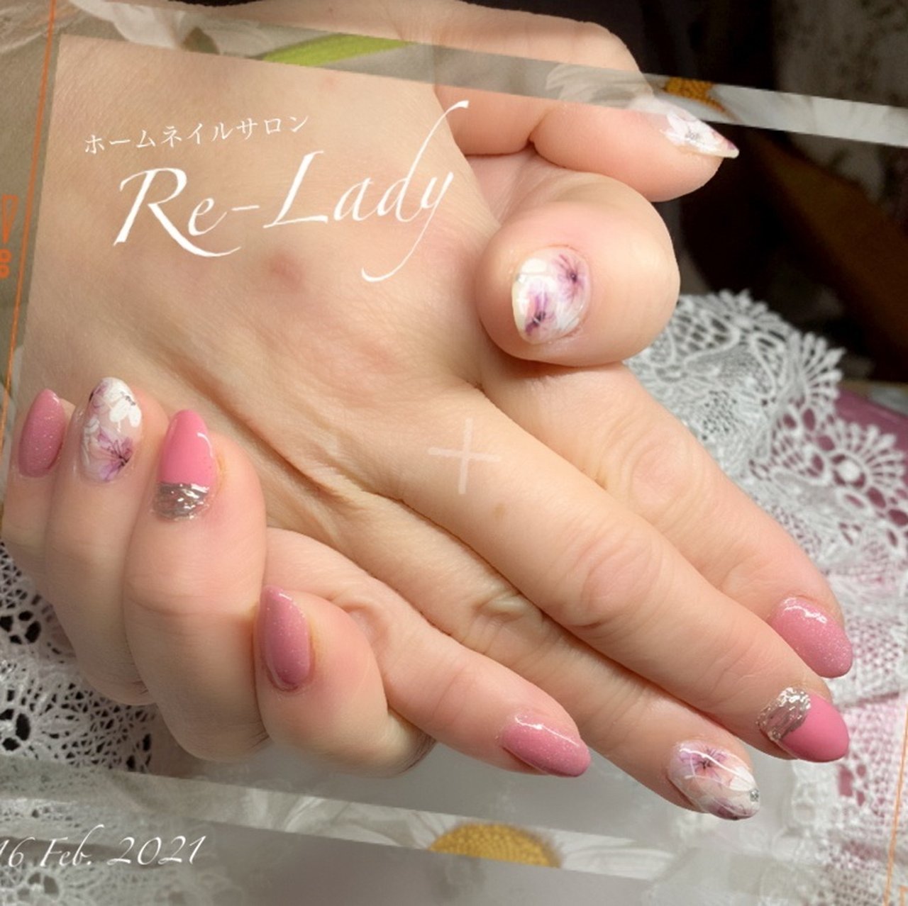 春 ハンド ジェルネイル お客様 ホームサロンre Ladyのネイルデザイン No ネイルブック