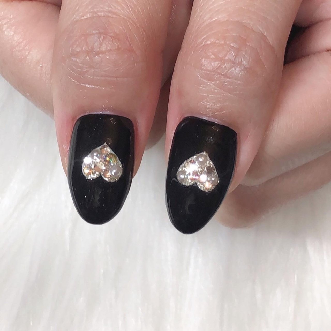 冬 ハンド ハート くりぬき ツイード Ayumi 001のネイルデザイン No ネイルブック