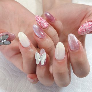 #マグネットネイル #ちょうちょネイル #ツイードネイル #夏ネイル#春ネイル #シェルネイル #持ち込みデザイン #ジェルネイル #おうちサロンbymaururu #横浜市 #旭区ネイル #二俣川ネイル #鶴ヶ峰ネイル #希望ヶ丘ネイル #三ツ境ネイル #瀬谷ネイル #大和ネイル #駐車場完備ネイル #スカルプネイル #フィルインネイル #子連れネイルサロン #秋ネイル#冬ネイル#ドイツ酵素ドリンク#バレンタインネイル #冬 #オールシーズン #ハンド #ツイード #マグネット #ミディアム #ホワイト #ピンク #水色 #ジェルネイル #お客様 #saemi #ネイルブック