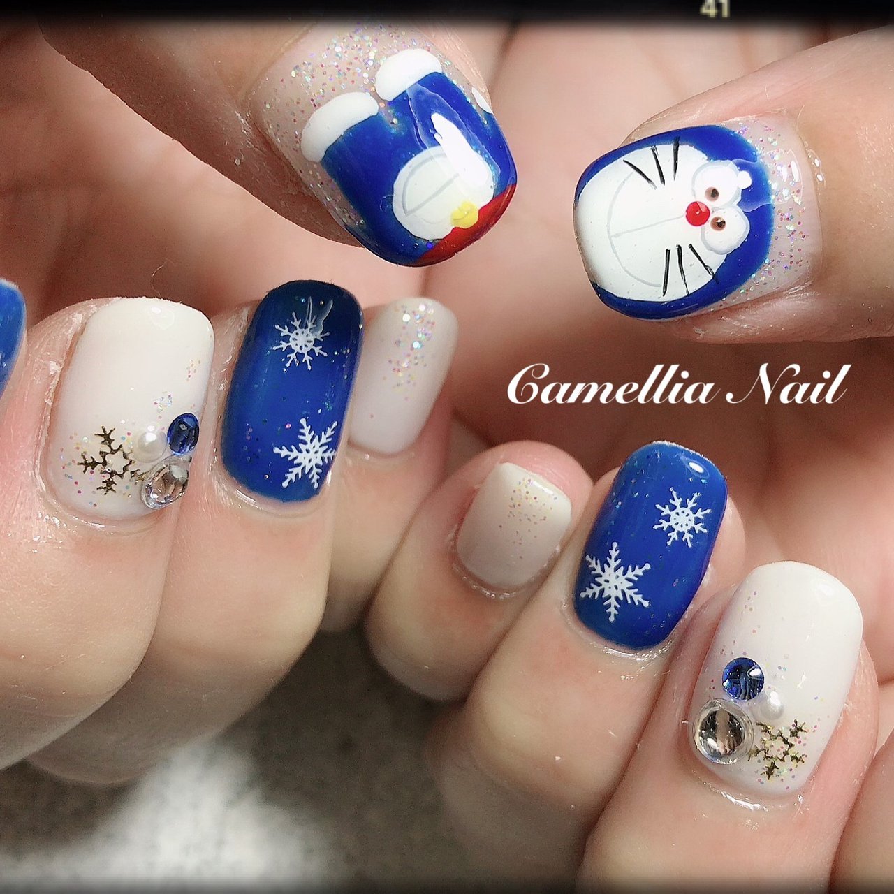 冬 オールシーズン ハンド キャラクター ノルディック Camellia Nailのネイルデザイン No ネイルブック