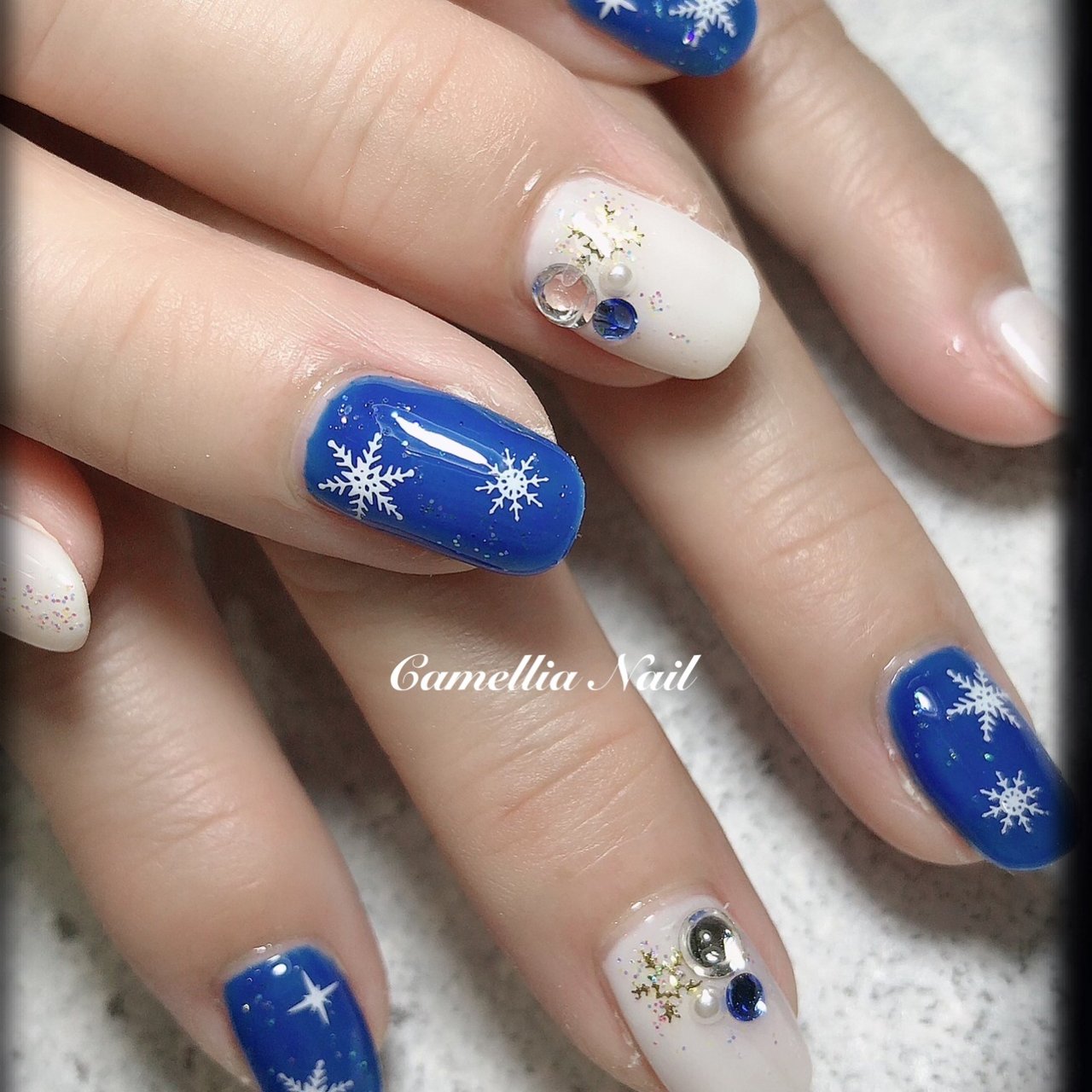 冬 オールシーズン ハンド キャラクター ノルディック Camellia Nailのネイルデザイン No ネイルブック