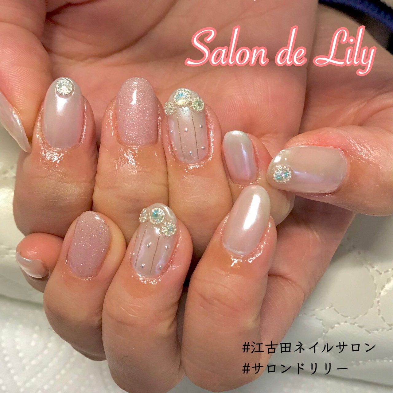 春 オールシーズン ブライダル ハンド シンプル Salondelilyのネイルデザイン No ネイルブック