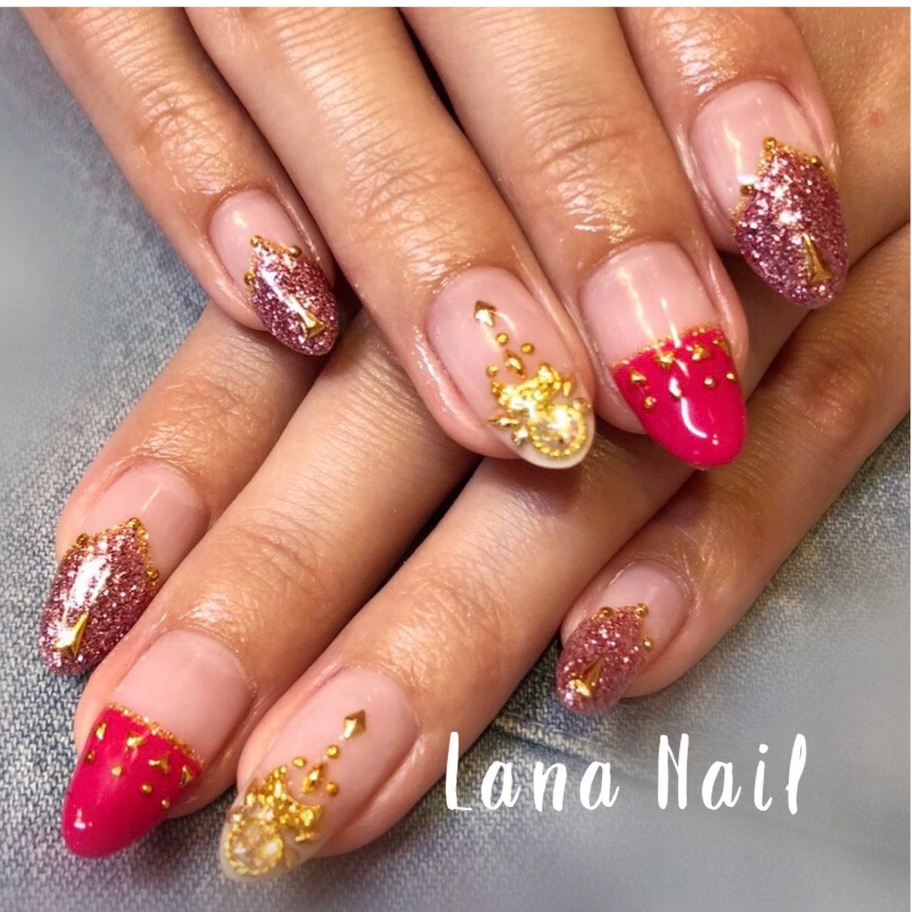 ピンク ゴールド カラフル お客様 Lana Nailのネイルデザイン No ネイルブック