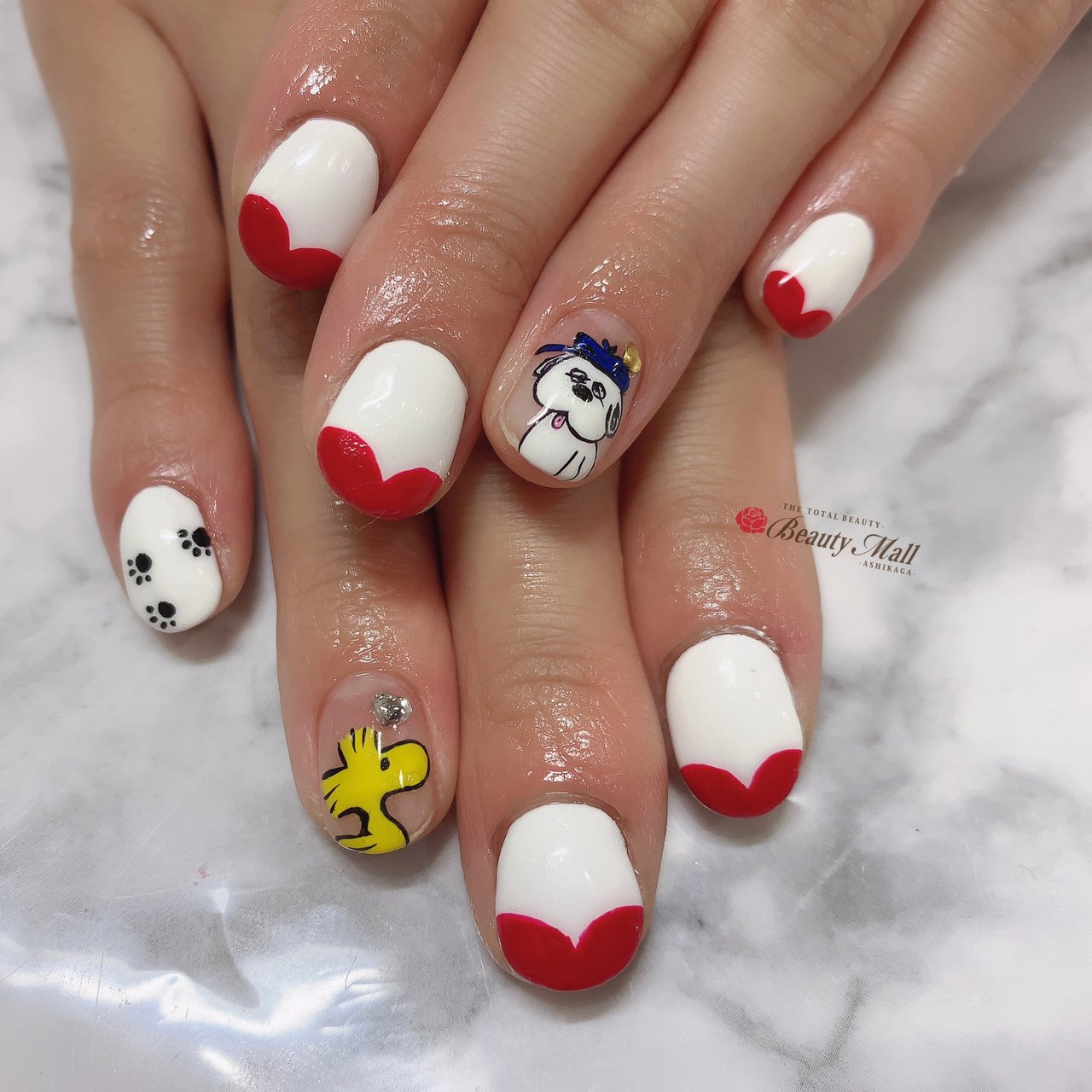 オールシーズン ハンド フレンチ 変形フレンチ 痛ネイル ビューティーモール 足利店 ネイルサロン Pinkyのネイル デザイン No ネイルブック