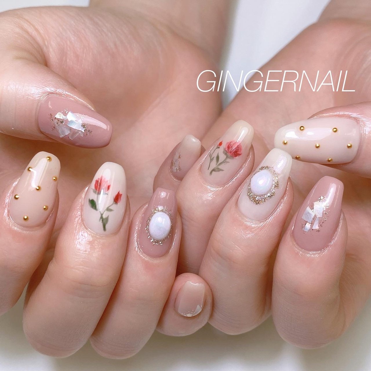 春 オールシーズン オフィス デート ハンド Ginger Nail 代々木 ジンジャーネイルのネイルデザイン No ネイル ブック