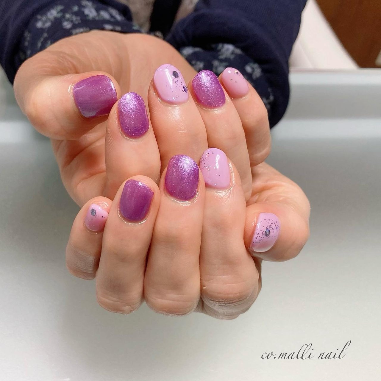 ハンド パープル ジェル お客様 Co Malli Nailのネイルデザイン No ネイルブック
