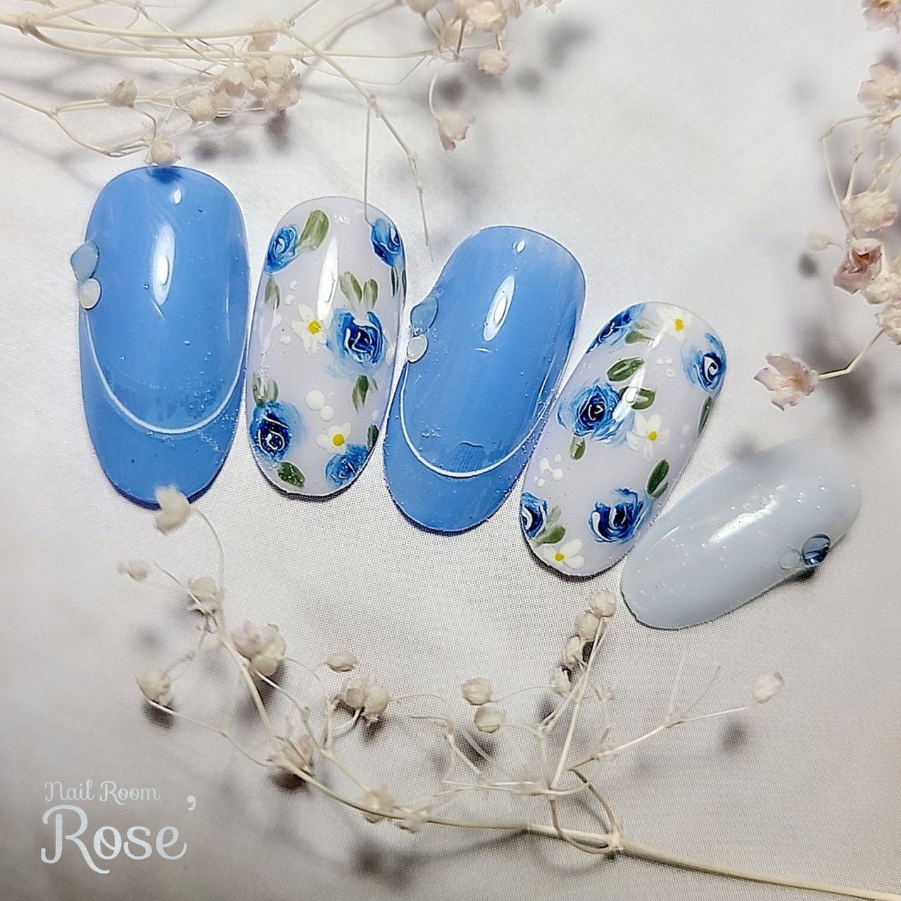 春 ハンド フレンチ ワンカラー フラワー 三軒茶屋 Rose のネイルデザイン No ネイルブック