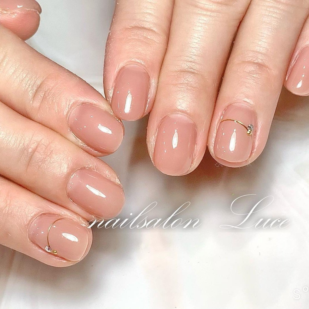 シンプル ワンカラー ベージュ ピンク Nail Salon Luceのネイルデザイン No ネイルブック