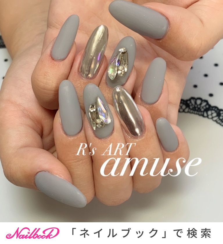 22年 新着順 グレーマットのネイルデザイン ネイルブック