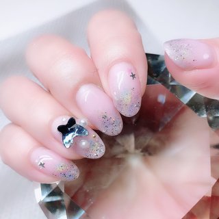 ピンク ネイビー セルフネイルのネイルデザイン ネイルブック