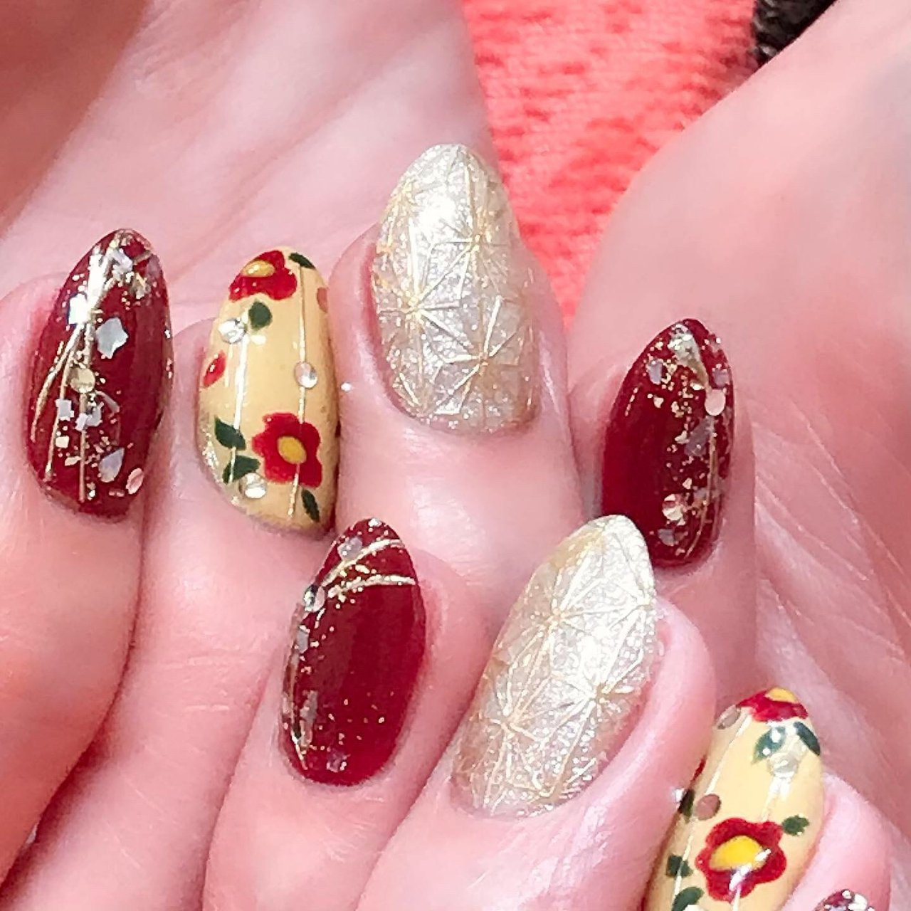 冬 オールシーズン お正月 浴衣 ハンド 溝の口 Nail Trees ネイルトゥリース のネイルデザイン No ネイル ブック