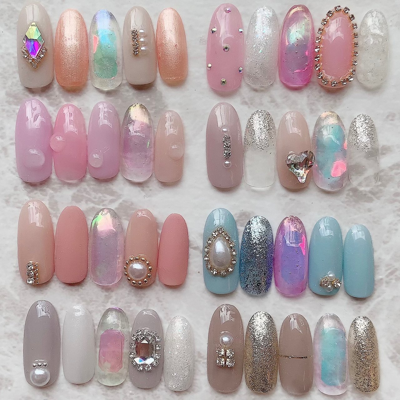 オールシーズン ハンド ホログラム ビジュー オーロラ Nailsalondecorのネイルデザイン No ネイルブック