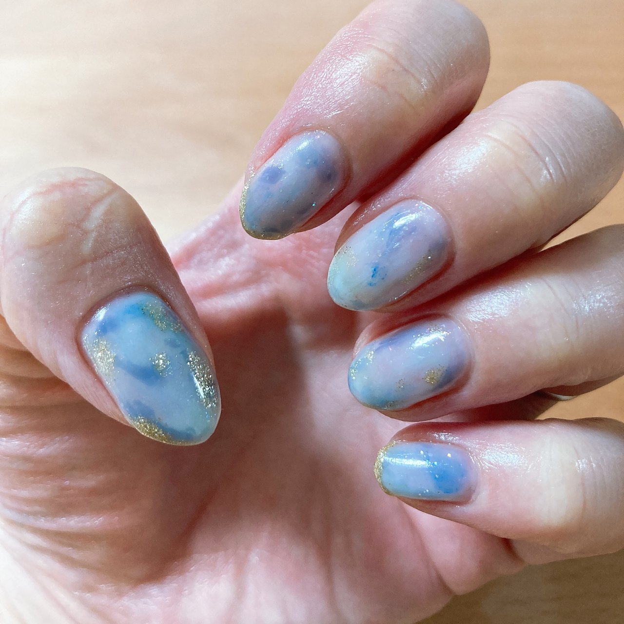 春 ハンド ニュアンス ミディアム 水色 Haru Nail12のネイルデザイン No ネイルブック