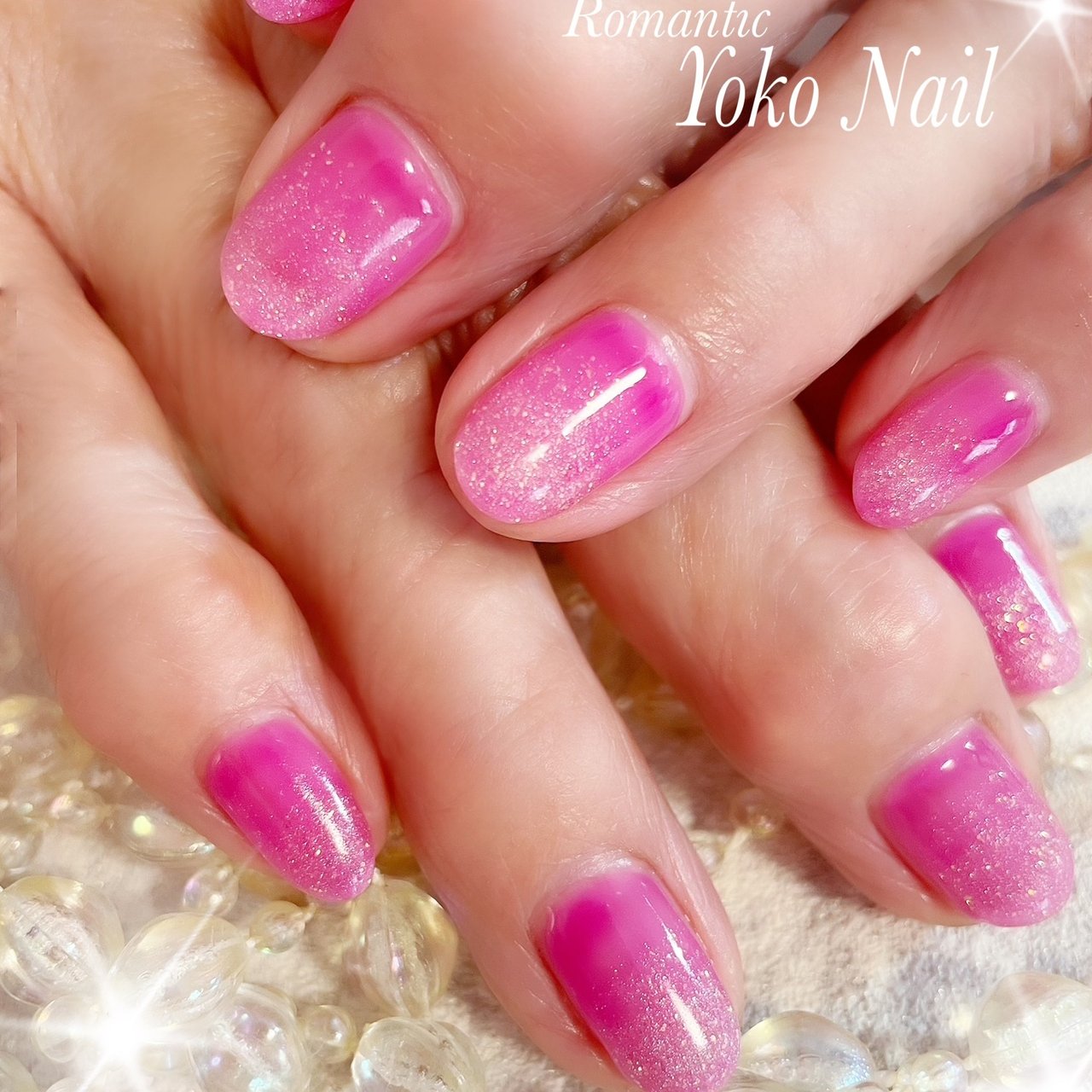 グラデーション ラメ ワンカラー クリア ピンク Yoko Nailのネイルデザイン No ネイルブック