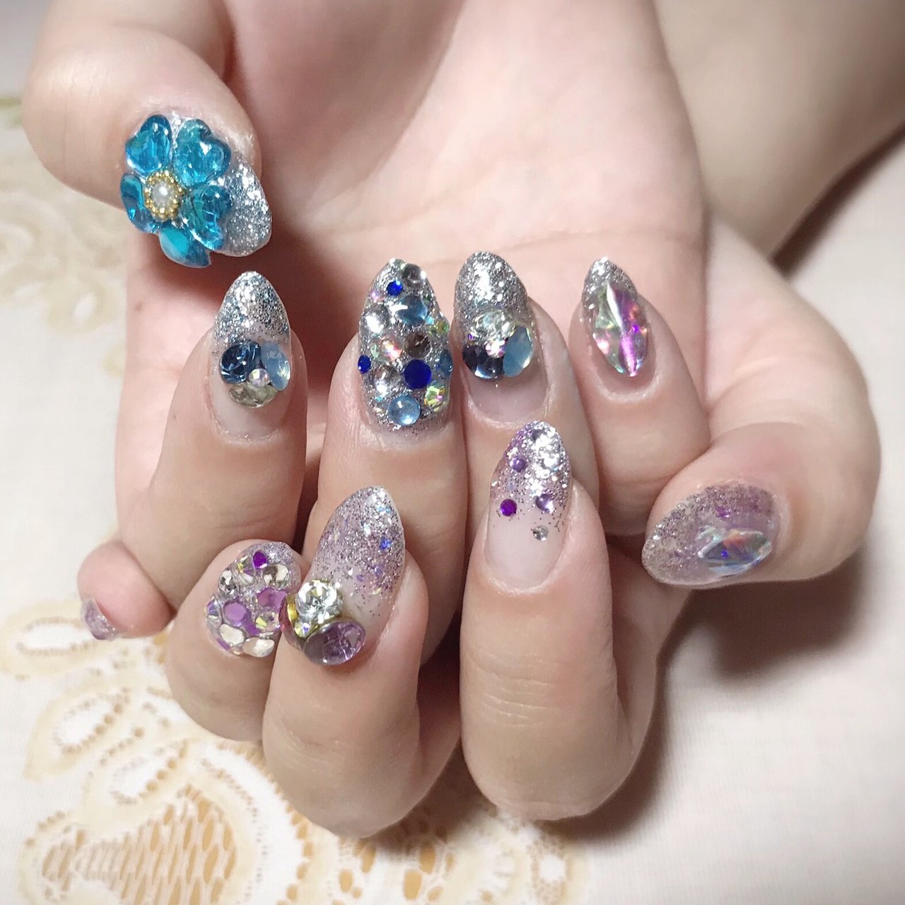 ハンド ブルー パープル シルバー Mieux のネイルデザイン No ネイルブック