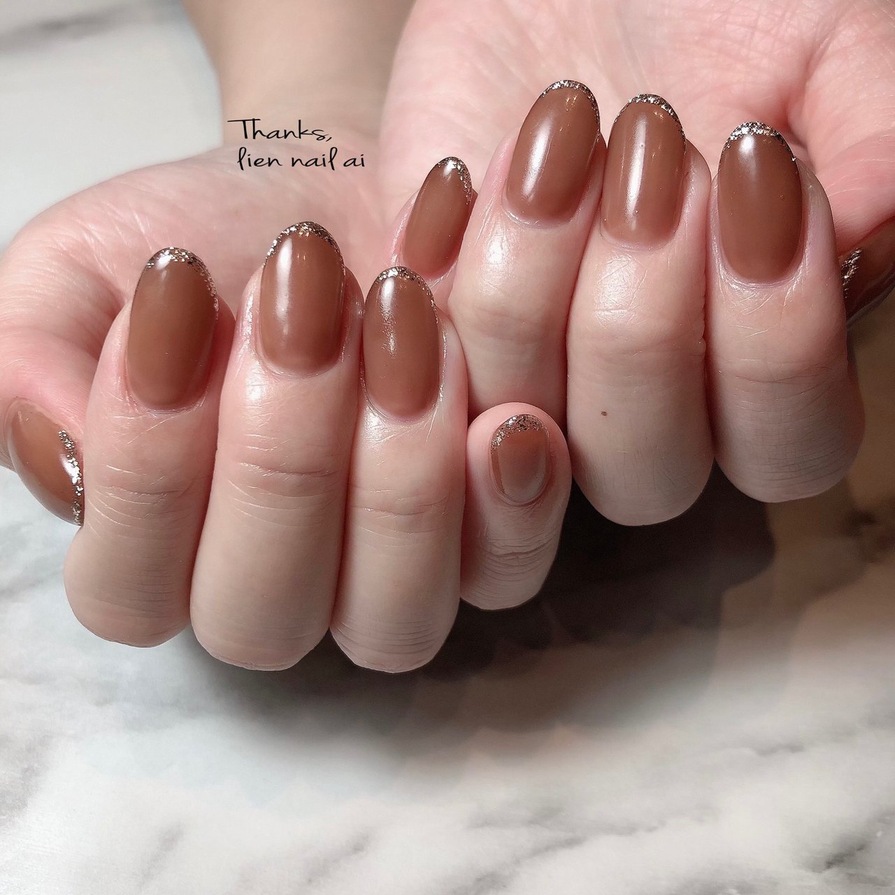 オールシーズン オフィス ハンド シンプル ブラウン I のネイルデザイン No ネイルブック