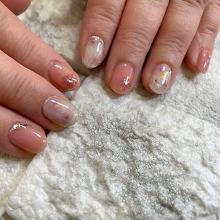 ホワイト 白 ラメ囲みのネイルデザイン ネイルブック