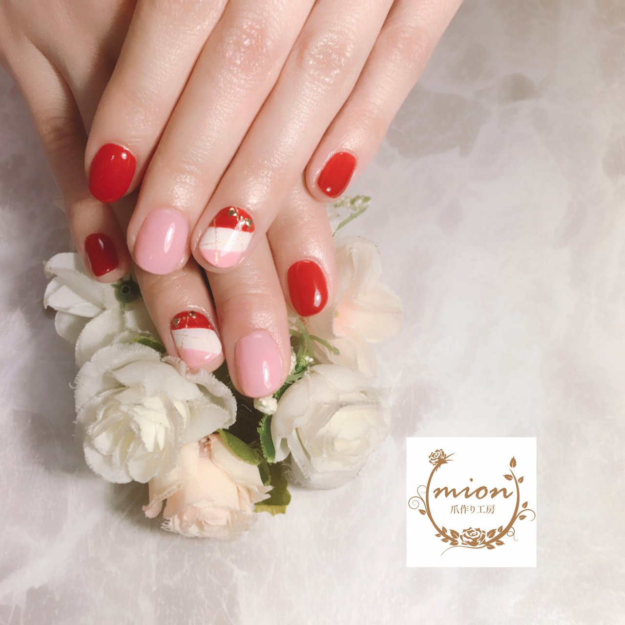 春 オフィス シンプル チェック ホワイト ネイリストキミのネイルデザイン No ネイルブック