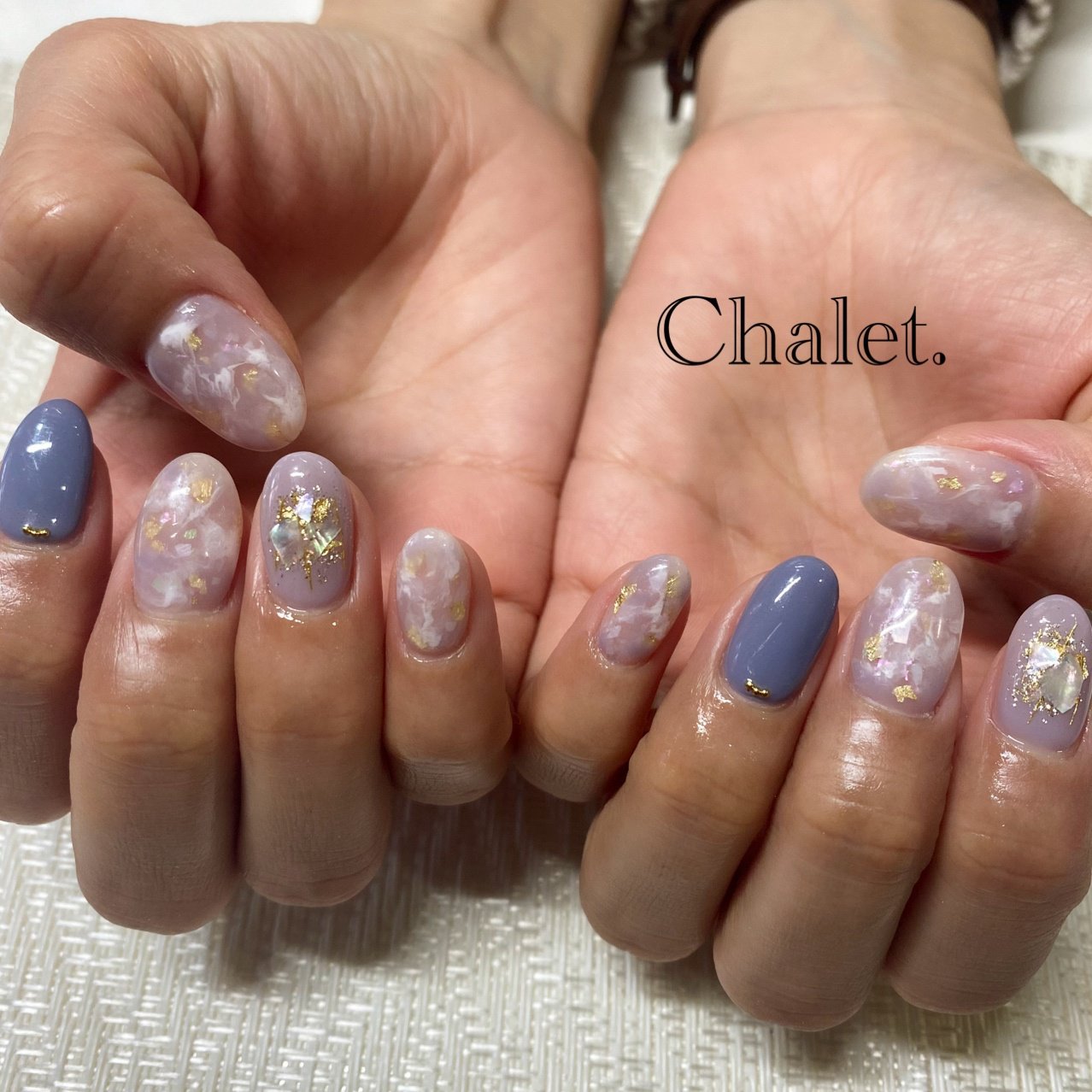 オールシーズン ハンド ワンカラー シェル タイダイ Nailsalon Chalet のネイルデザイン No ネイルブック
