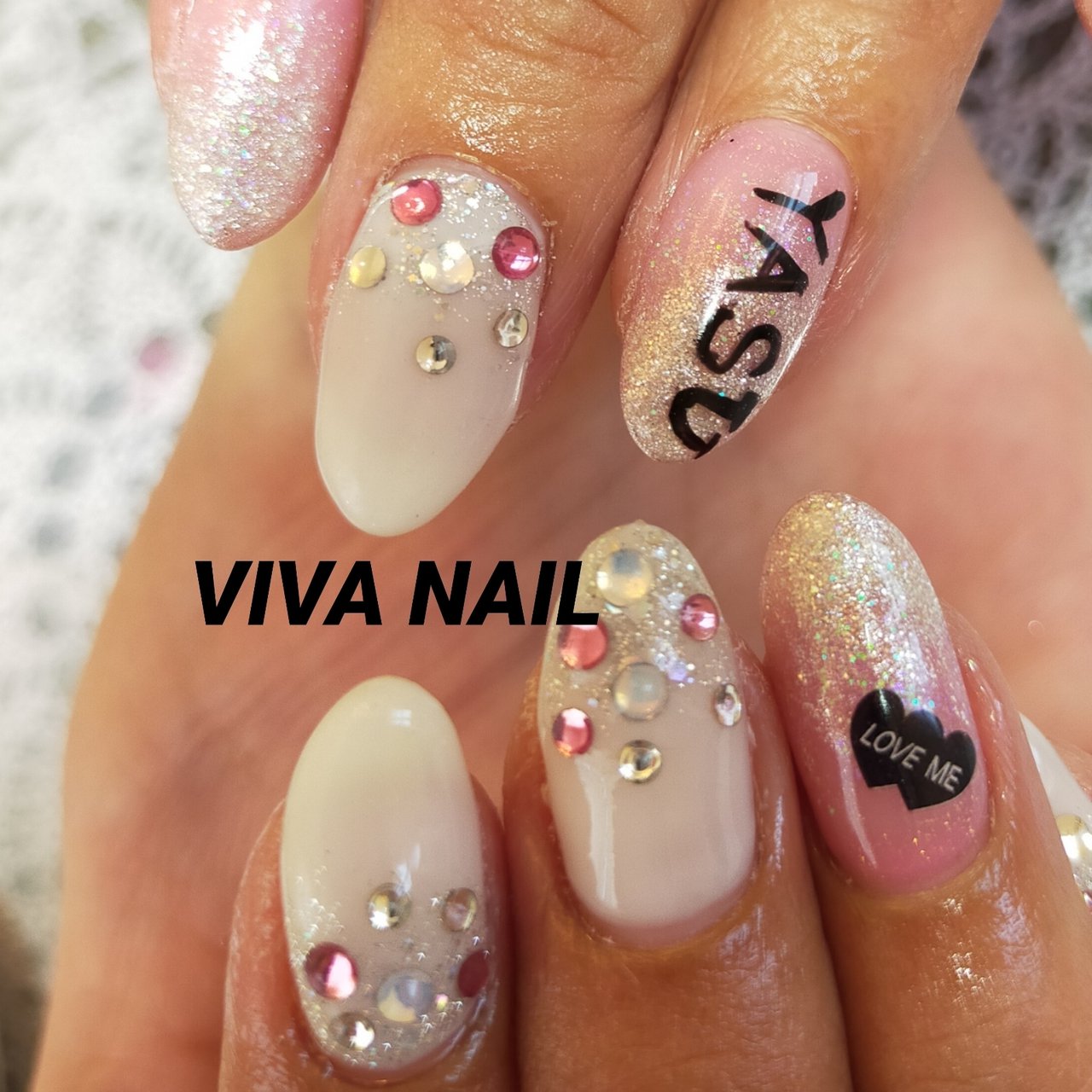 春 デート ハンド ラメ ワンカラー Viva Nail Fujiのネイルデザイン No ネイルブック