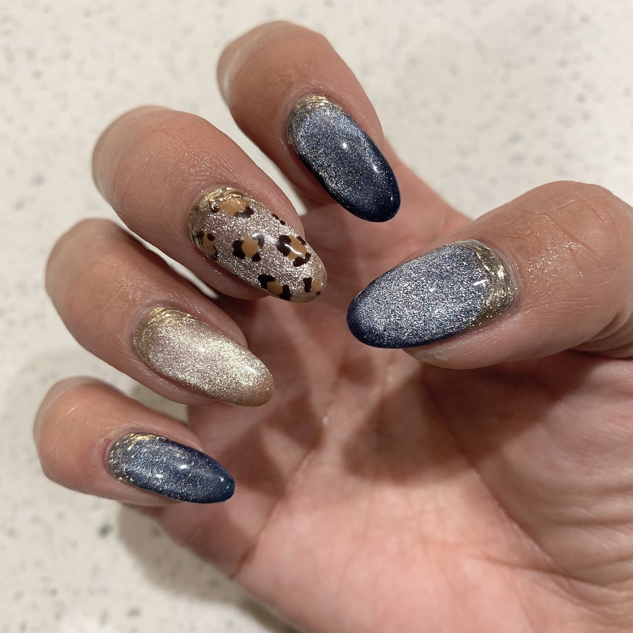 アニマル柄 マグネット ブルー ブラウン Taaataaaaaのネイルデザイン No ネイルブック