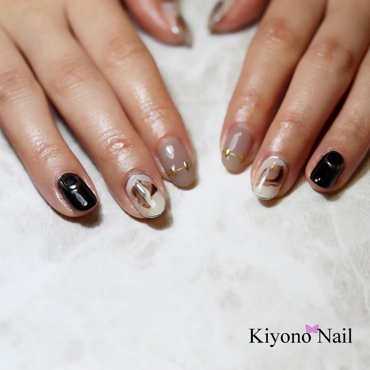 冬 ハンド ニュアンス ミラー ショート きよののネイルデザイン No ネイルブック