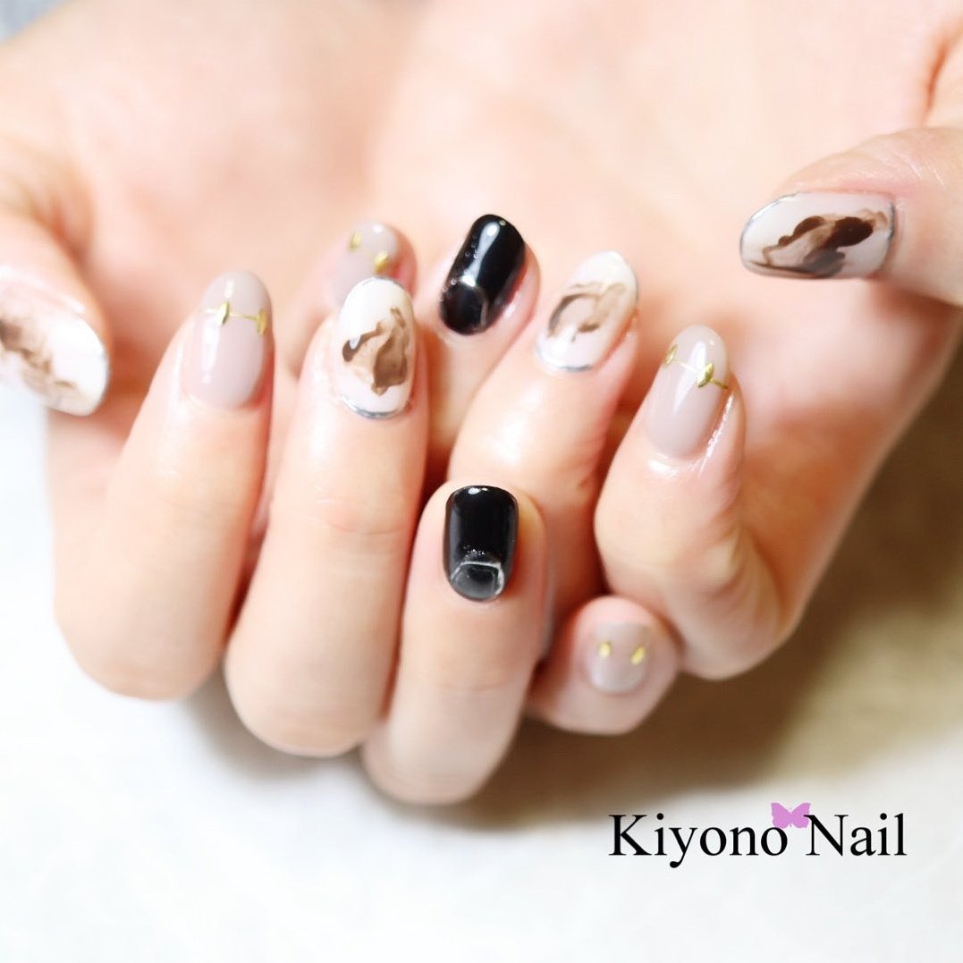 冬 ハンド ニュアンス ミラー ショート きよののネイルデザイン No ネイルブック
