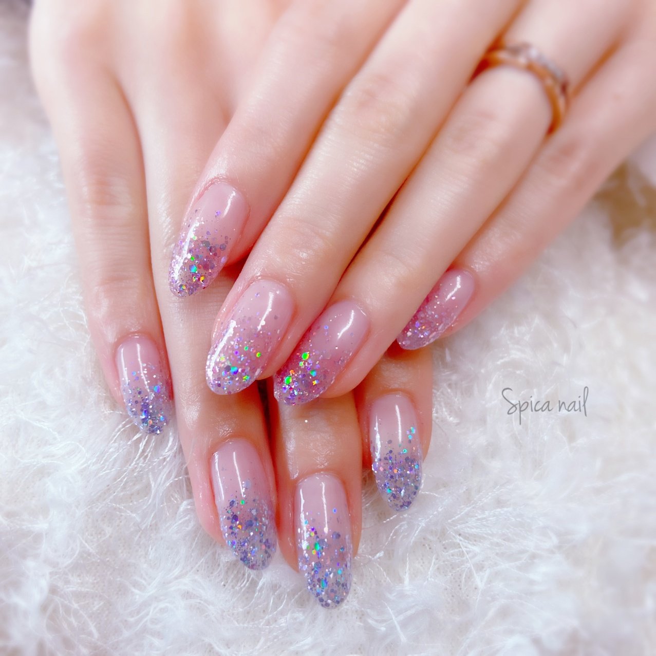 ハンド グラデーション ホログラム ラメ ミディアム Spica Nailのネイルデザイン No ネイルブック