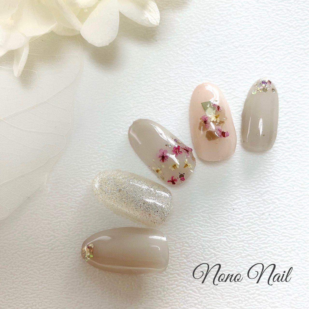 春 ハンド ピンク グレー Nono Nail ノノネイル 月島のネイルデザイン No ネイルブック