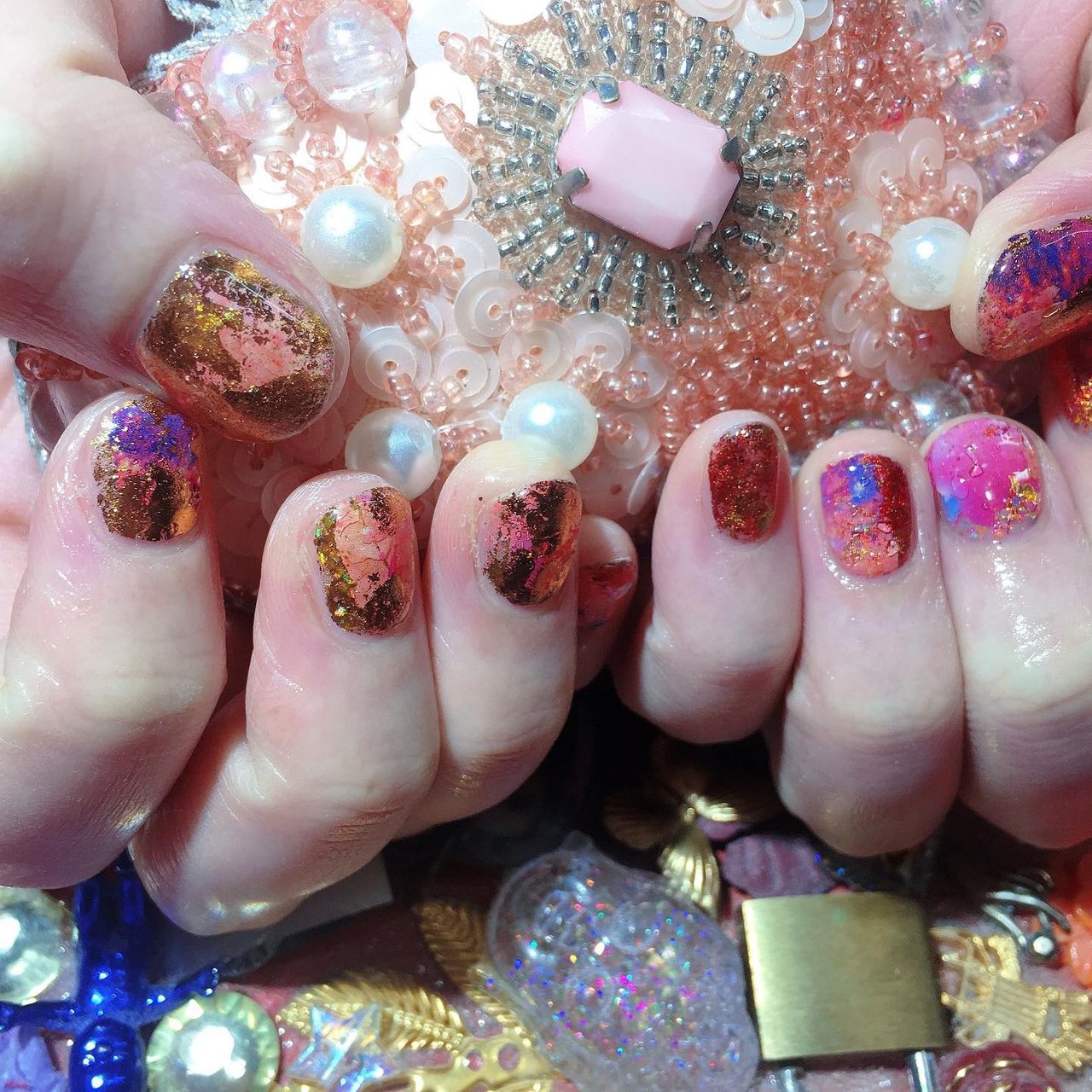 オールシーズン 成人式 卒業式 パーティー ハンド Charlemネイルのネイルデザイン No ネイルブック